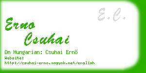 erno csuhai business card